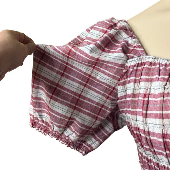 Lane Bryant Off Shoulder Summer Top Size 30/32 in Red and White - Picture 6 of 11